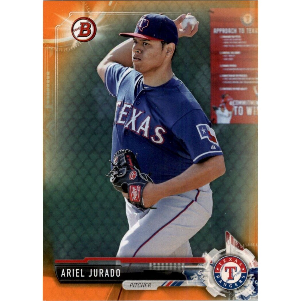 2017 Bowman Prospects Orange #BP59 Ariel Jurado. rookie card picture
