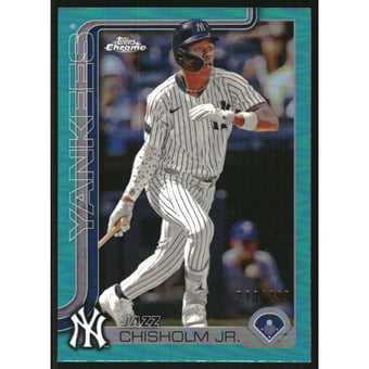 2025 Topps Chrome Teal Refractors #283 Jazz Chisholm Jr.