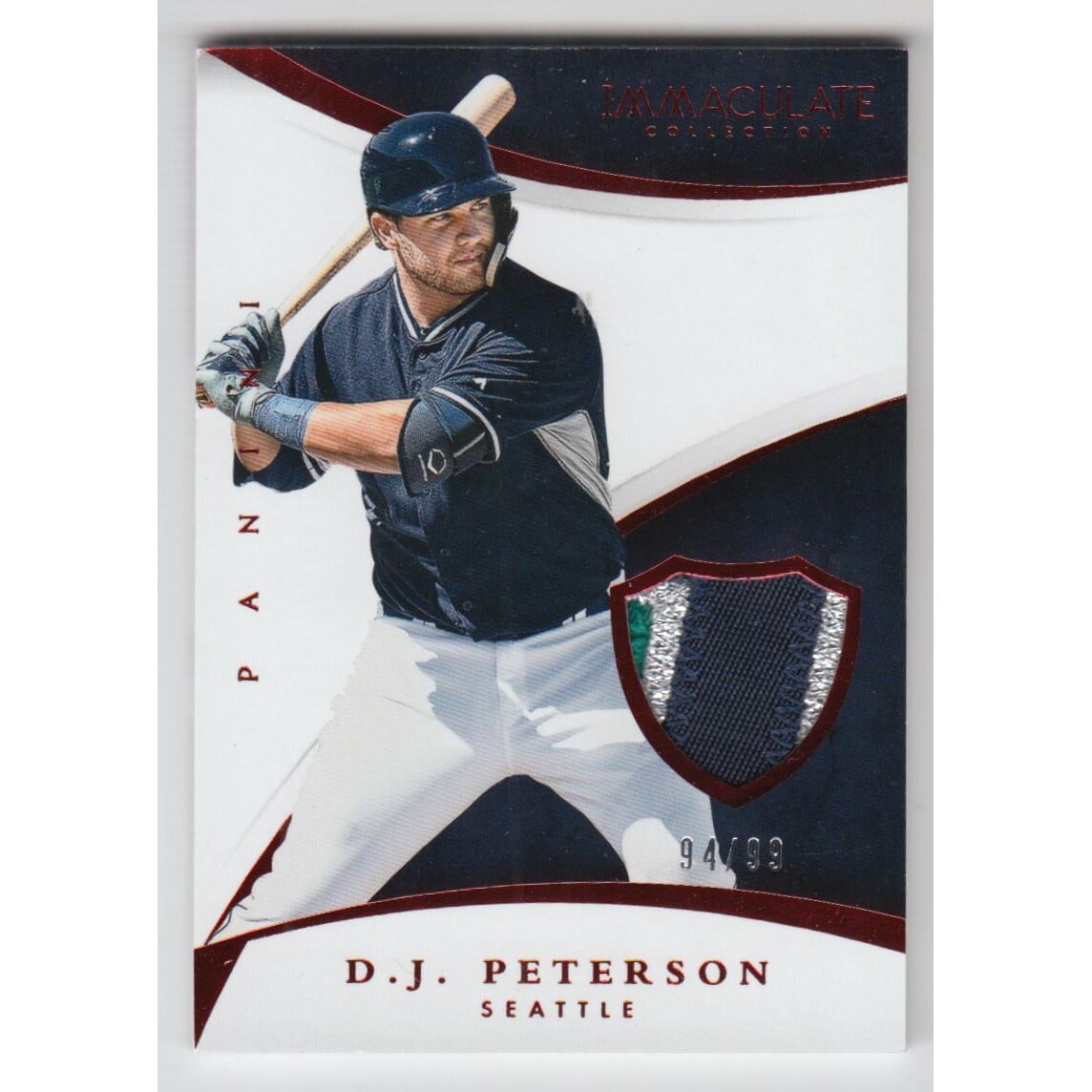 2015 Immaculate Collection Immaculate Swatches Prime #56 D.J. Peterson/99