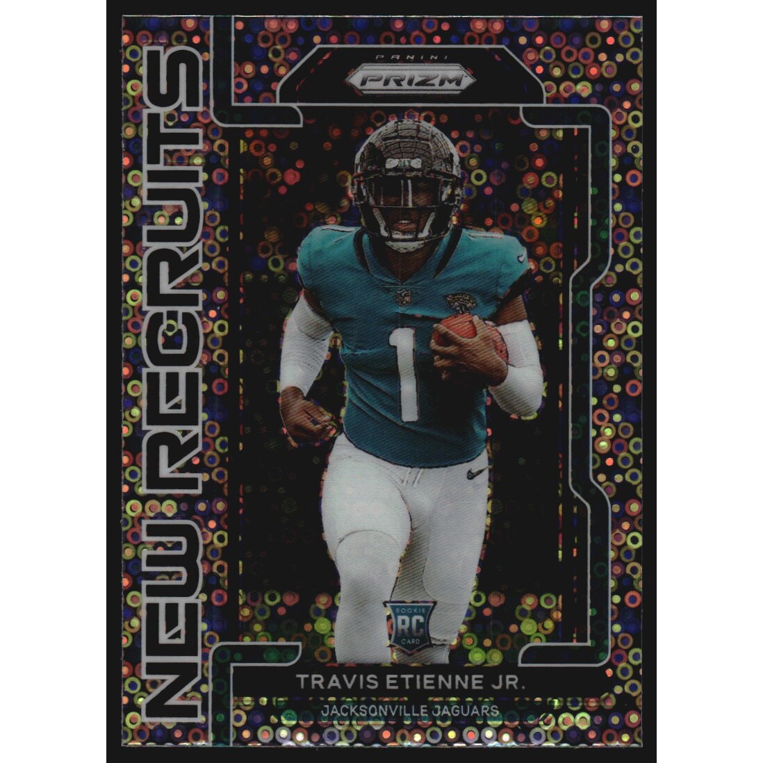 2021 Panini Prizm New Recruits Prizms No Huddle #9 Travis Etienne Jr.. rookie card picture