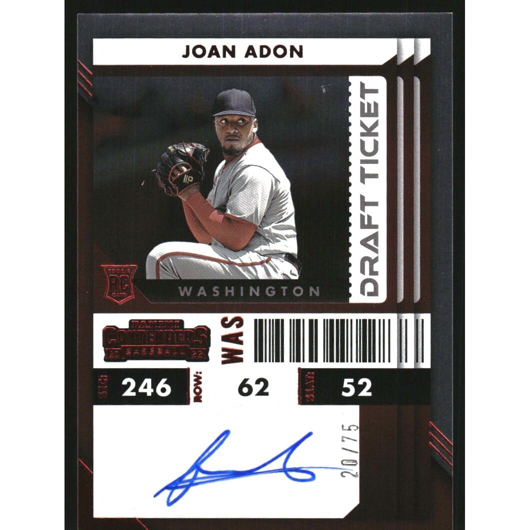 2022 Panini Chronicles Contenders Rookie Draft Ticket Red #55 Joan Adon. rookie card picture