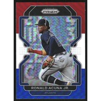 2022 Panini Prizm Prizms Red White and Blue #245 Ronald Acuna Jr. T3