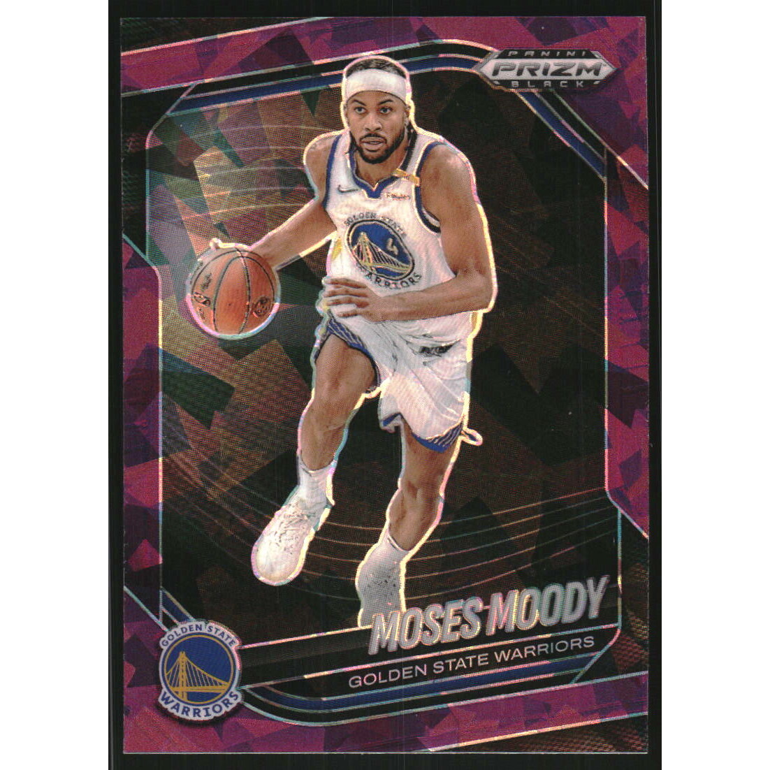 2024-25 Panini Prizm Black Prizms Purple Ice #175 Moses Moody