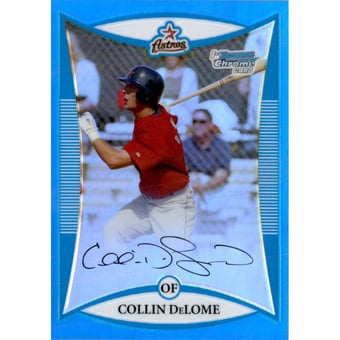 2008 Bowman Chrome Prospects Blue Refractors #BCP139 Collin DeLome