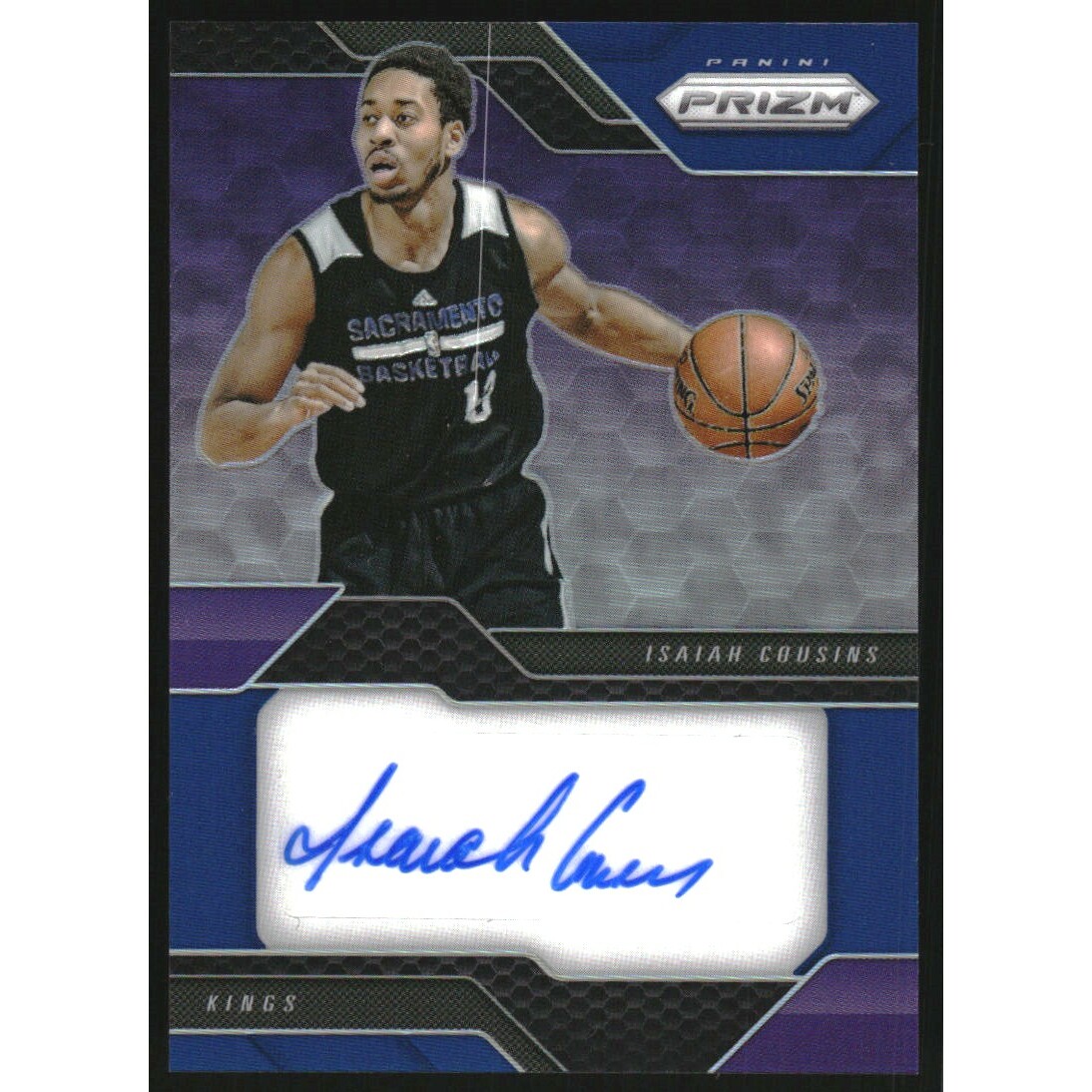 2016-17 Panini Prizm Rookie Signatures Prizms Blue #44 Isaiah Cousins. rookie card picture