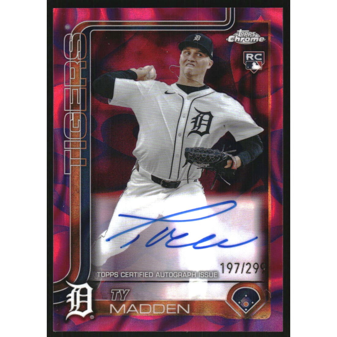 2025 Topps Chrome Update Rookie Autographs Magenta Purple Lava Lamp Refractors #RATM Ty Madden