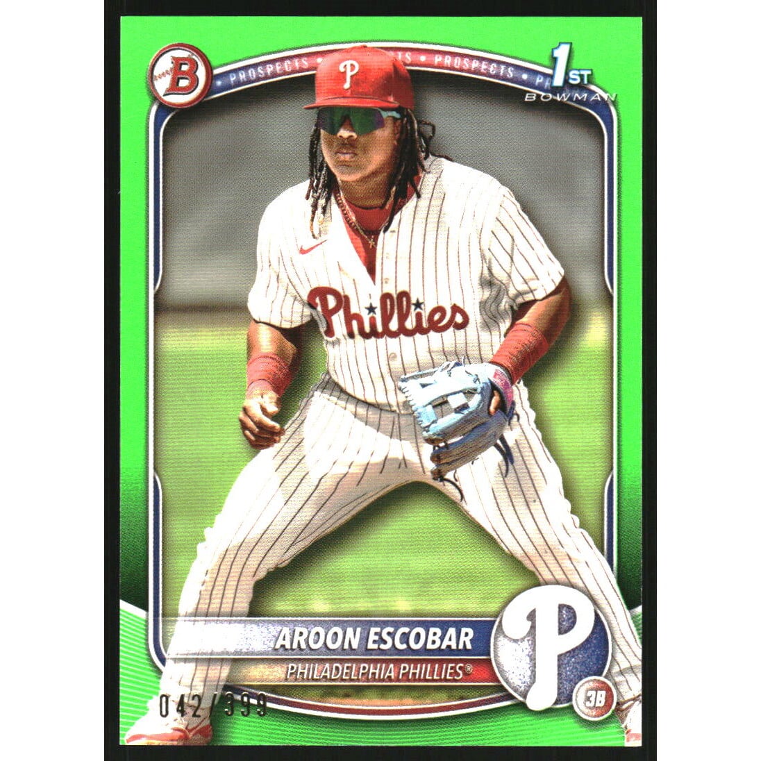 2025 Bowman Prospects Neon Green #BP65 Aroon Escobar