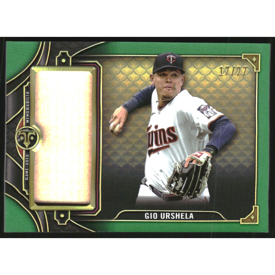 2022 Topps Triple Threads Single Jumbo Relics Emerald #SJR2GU Gio Urshela