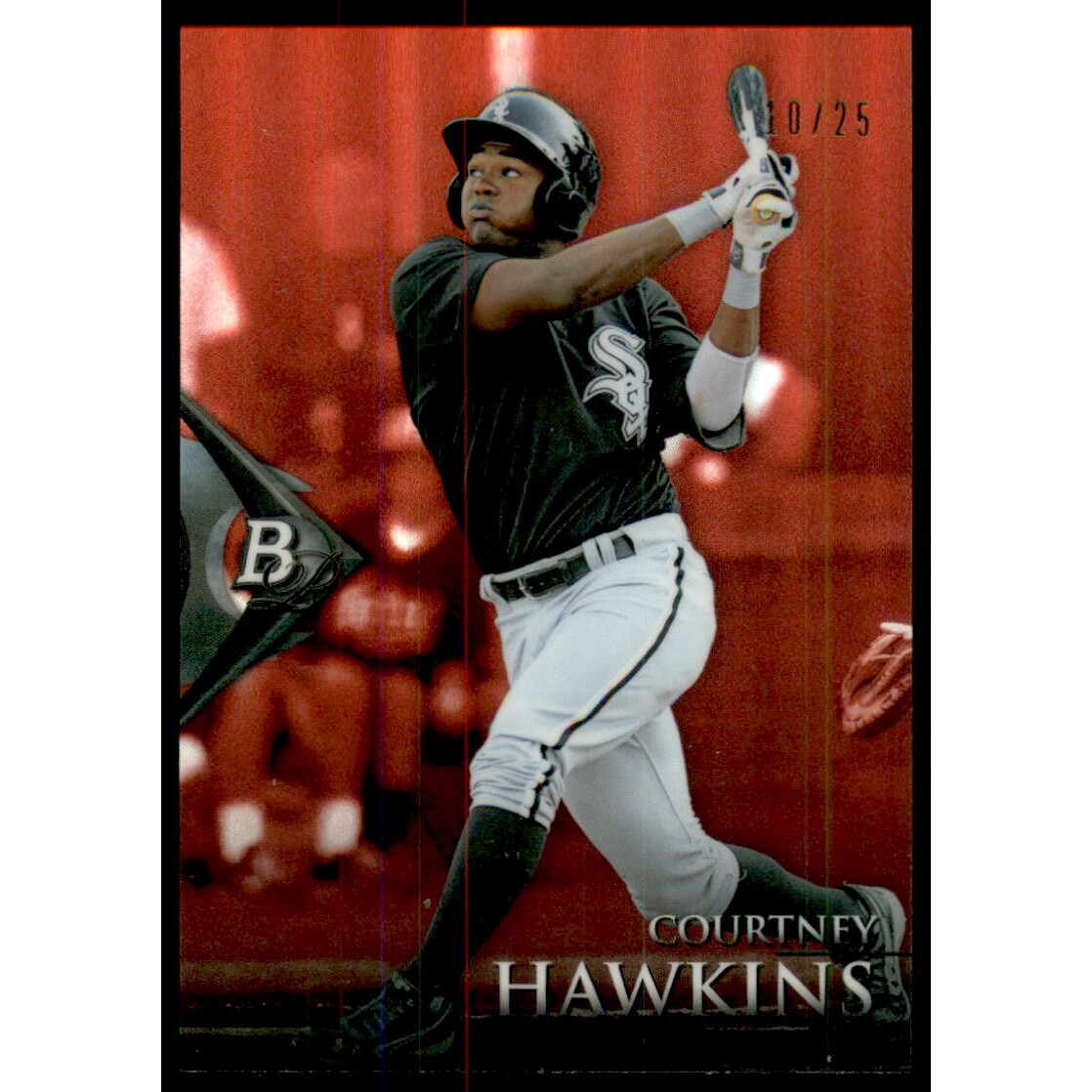 2014 Bowman Platinum Chrome Prospects Red Refractors #BPCP97 Courtney Hawkins. rookie card picture