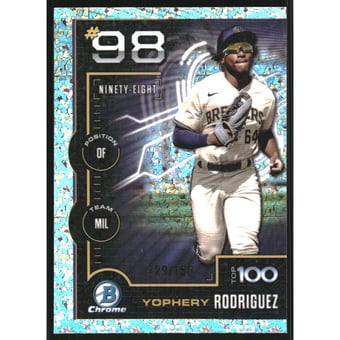 2025 Bowman Chrome Scouts Top 100 Mini-Diamond Refractors #BTP98 Yophery Rodriguez