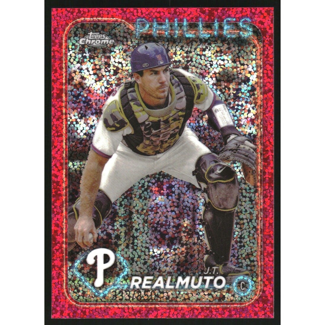 2024 Topps Chrome Magenta Speckle Refractors #261 J.T. Realmuto