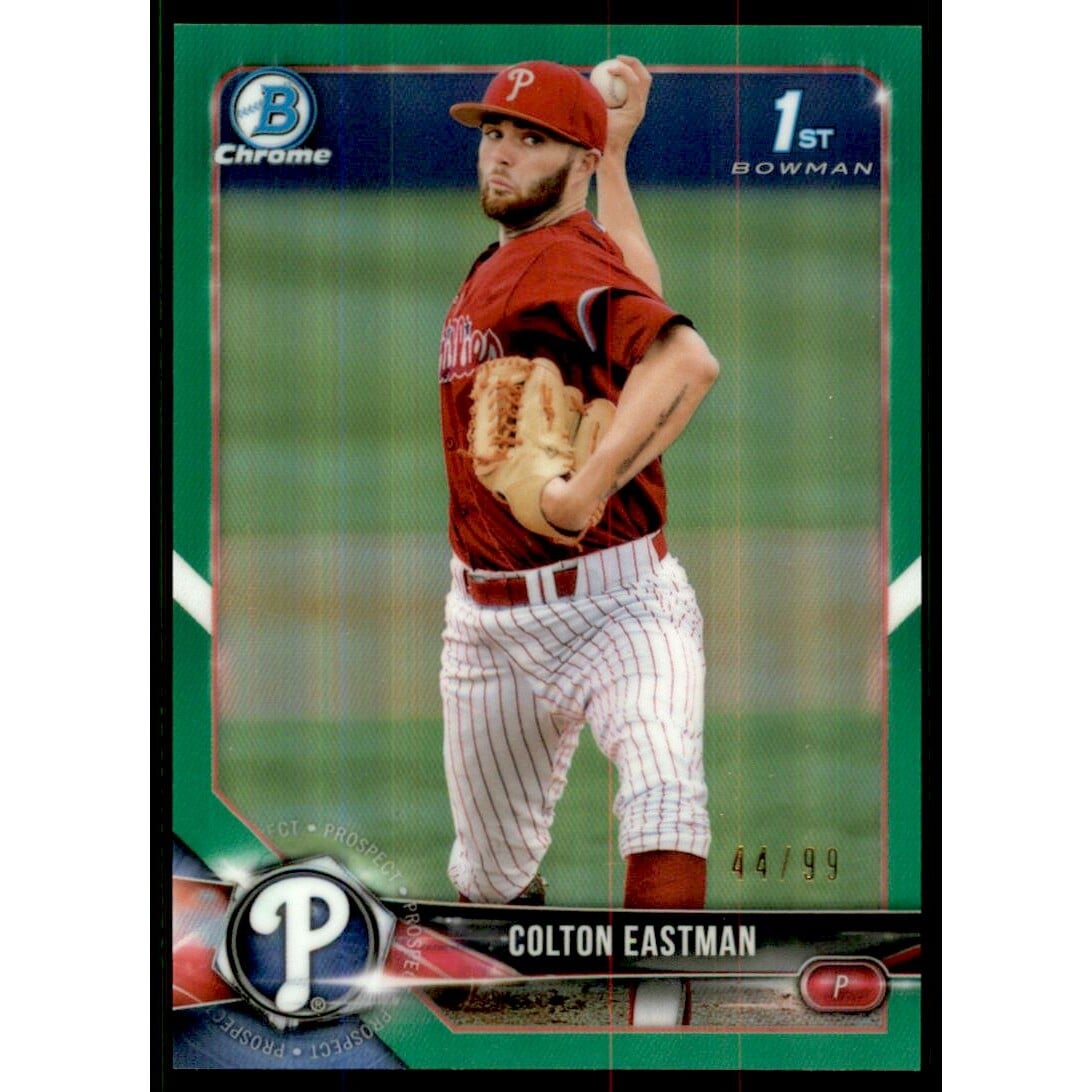 2018 Bowman Chrome Draft Green Refractors #BDC96 Colton Eastman