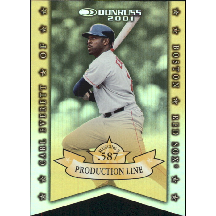 2001 Donruss Production Line Die Cuts #PL40 Carl Everett SLG