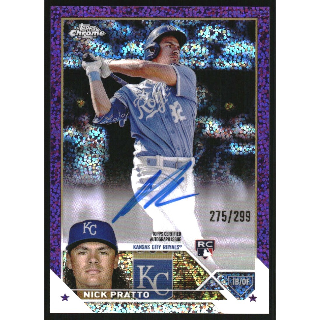 2023 Topps Chrome Rookie Autographs Purple Speckle Refractors #RANPR Nick Pratto