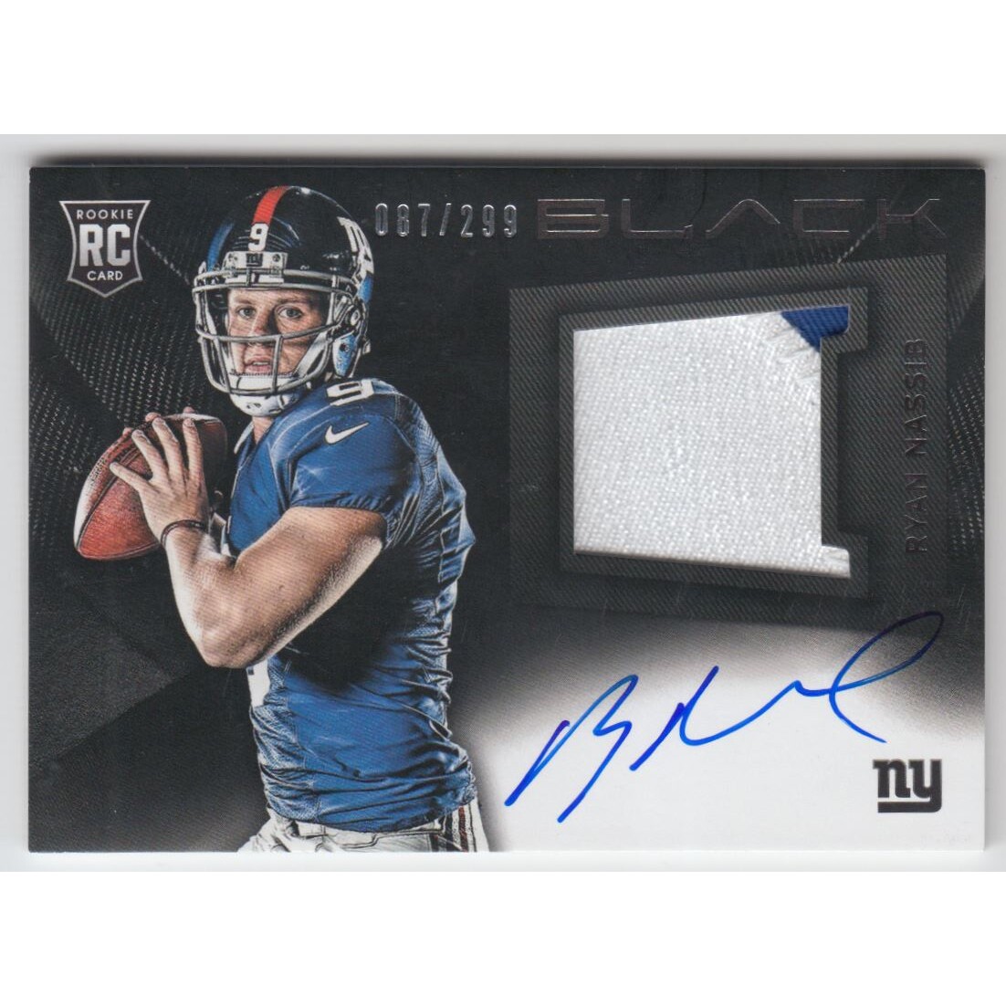 2013 Panini Black Rookie Signature Materials Prime #232 Ryan Nassib. rookie card picture