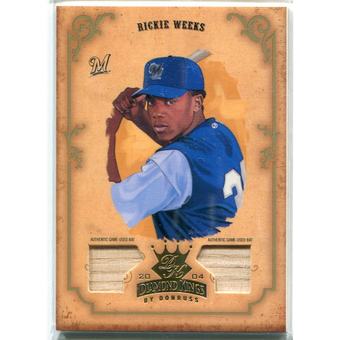 2004 Diamond Kings DK Materials Gold #68 Rickie Weeks Bat-Bat/50