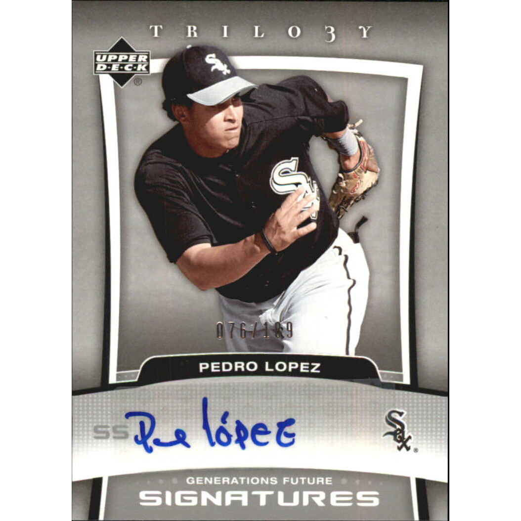 2005 Upper Deck Trilogy Generations Future Signatures Silver #PL Pedro Lopez/199. rookie card picture