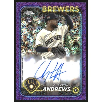 2024 Topps Chrome Rookie Autographs Purple Speckle Refractors #RACA Clayton Andrews