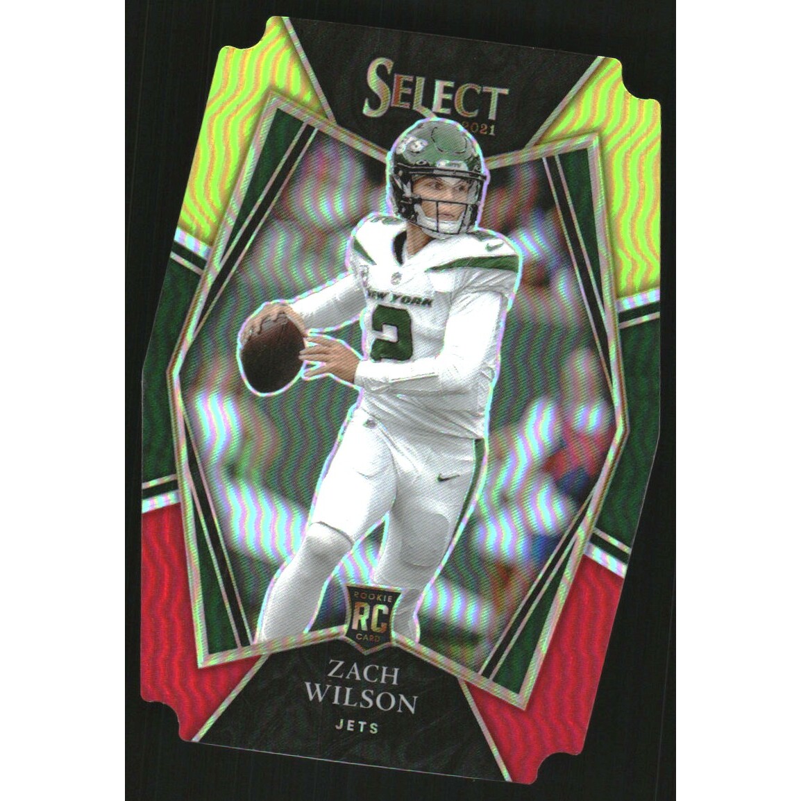 2021 Select Prizm Red and Yellow Die Cut #144 Zach Wilson 2021 Select Prizm Red and Yellow Die Cut #144 Zach Wilson