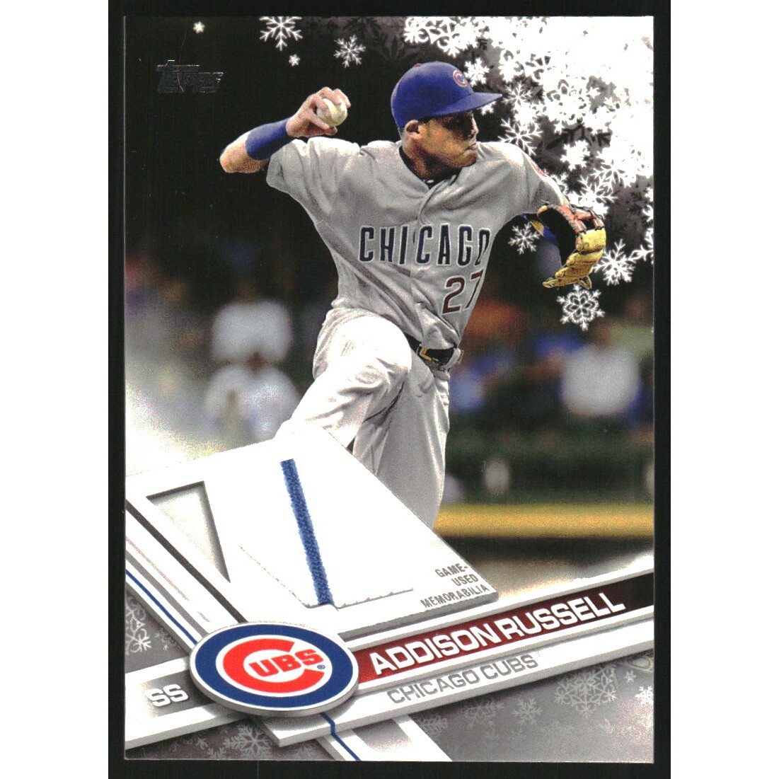 2017 Topps Walmart Holiday Snowflake Relics #RARU Addison Russell. rookie card picture