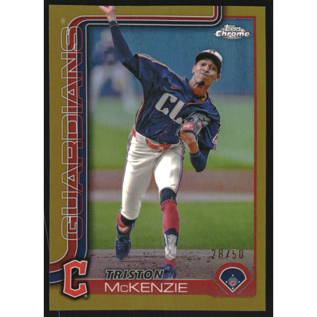 2025 Topps Chrome Gold Refractors #21 Triston McKenzie. rookie card picture