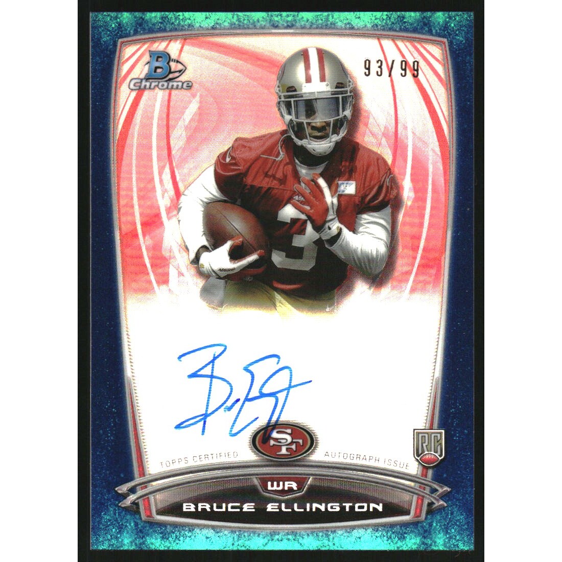 2014 Bowman Chrome Rookie Autographs Bubbles Refractors #RCRABE Bruce Ellington. rookie card picture