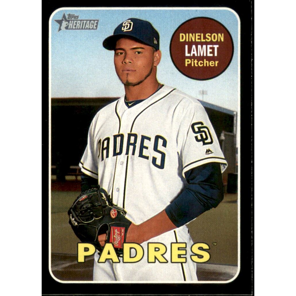 2018 Topps Heritage Black Border #190 Dinelson Lamet. rookie card picture