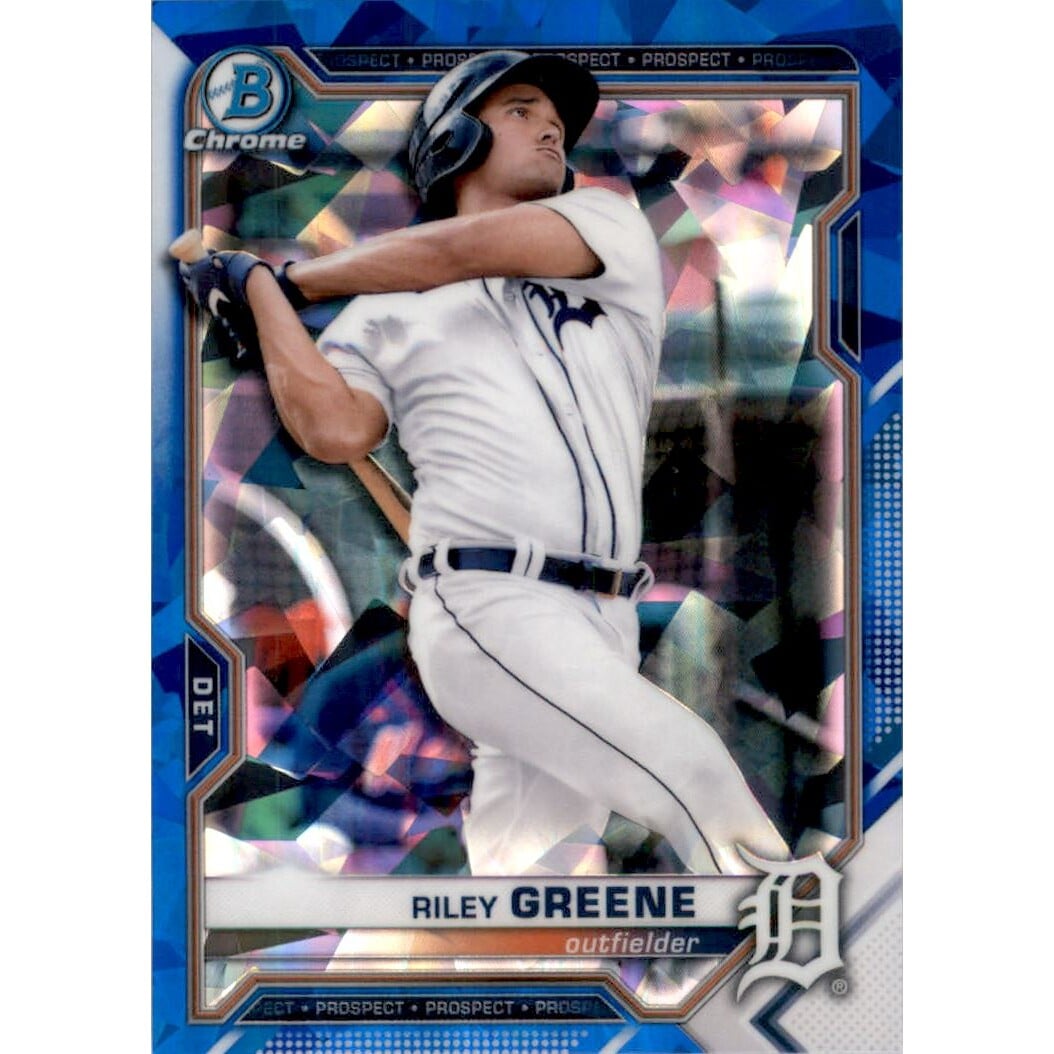 2021 Bowman Chrome Sapphire Prospects #BCP4 Riley Greene. rookie card picture