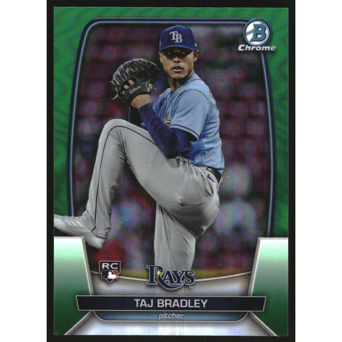 2023 Bowman Chrome Green Refractors #82 Taj Bradley 2023 Bowman Chrome Green Refractors #82 Taj Bradley