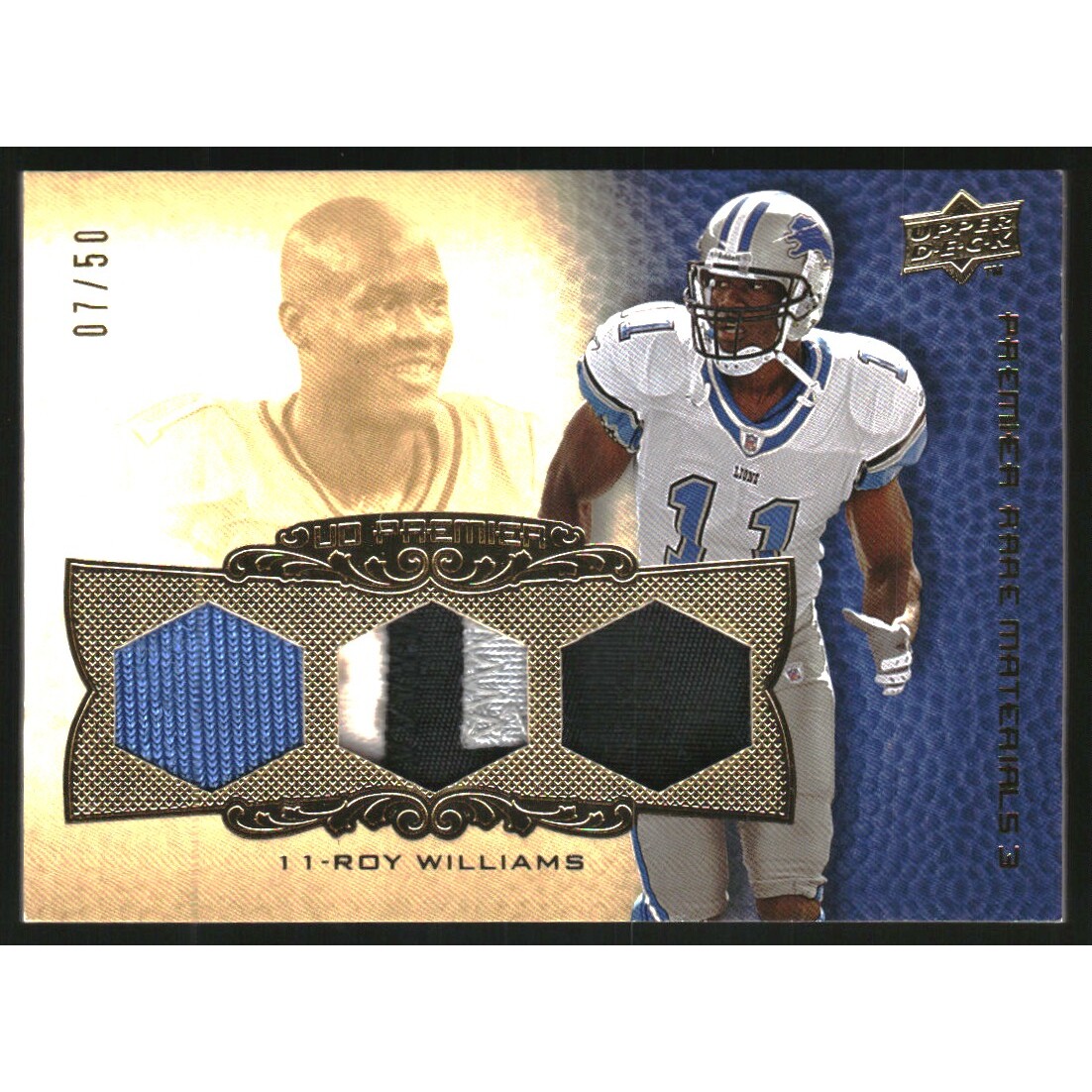 2008 Upper Deck Premier Rare Materials Triple #PP3RW Roy Williams WR