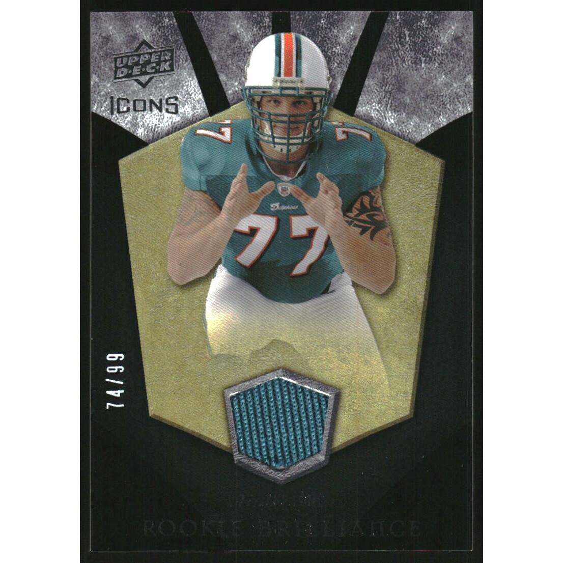 2008 Upper Deck Icons Rookie Brilliance Jersey Gold #RB2 Jake Long