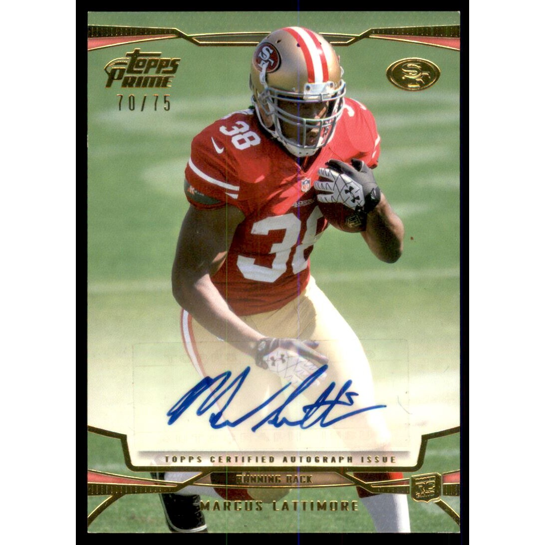 2013 Topps Prime Autographs Gold #117 Marcus Lattimore. rookie card picture