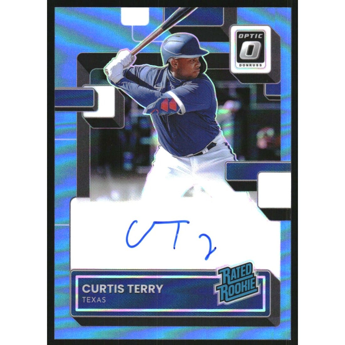 2022 Donruss Optic Rated Rookies Signatures Carolina Blue #54 Curtis Terry/35
