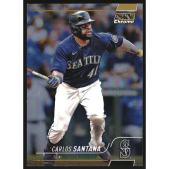 2022 Stadium Club Chrome Gold Refractors #85 Carlos Santana