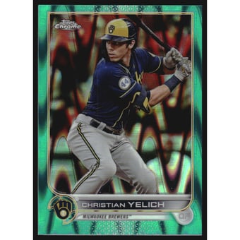2022 Topps Chrome Sonic Aqua RayWave Refractors #210 Christian Yelich
