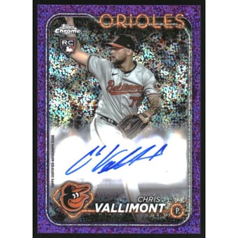 2024 Topps Chrome Rookie Autographs Purple Speckle Refractors #RACV Chris Vallimont