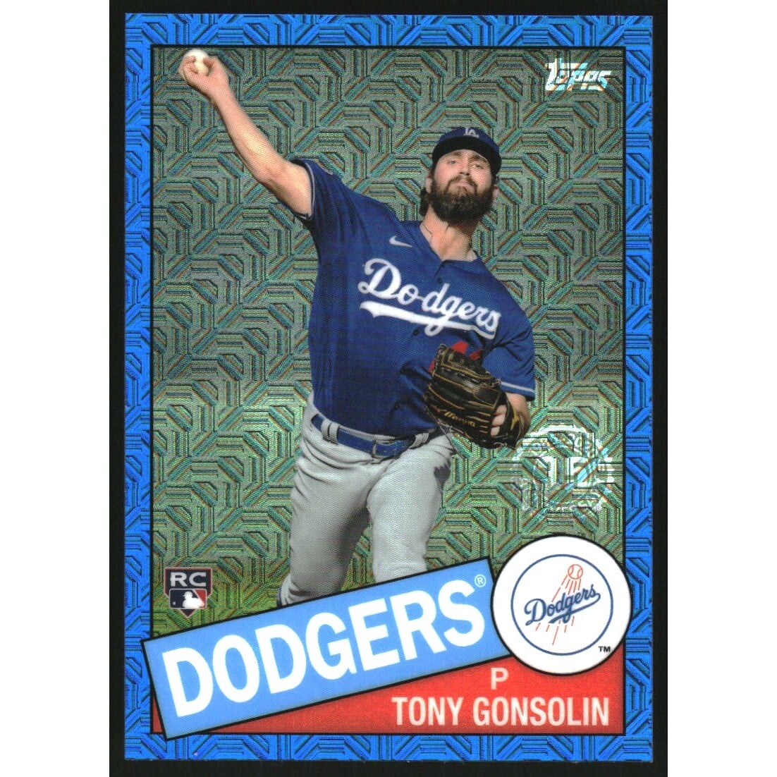 2020 Topps Update '85 Topps Silver Pack Chrome Blue Refractors #CPC38 Tony Gonsolin. rookie card picture