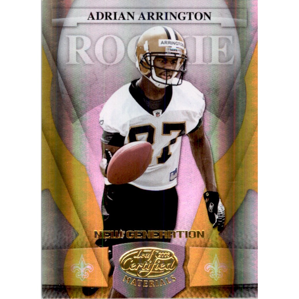 2008 Leaf Certified Materials Mirror Gold #151 Adrian Arrington
