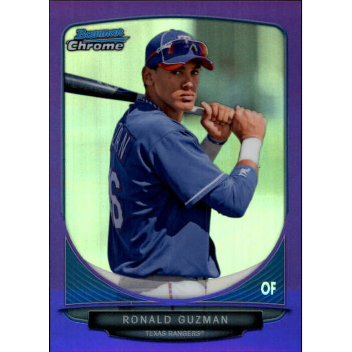 2013 Bowman Chrome Prospects Purple Refractors #BCP74 Ronald Guzman 2013 Bowman Chrome Prospects Purple Refractors #BCP74 Ronald Guzman
