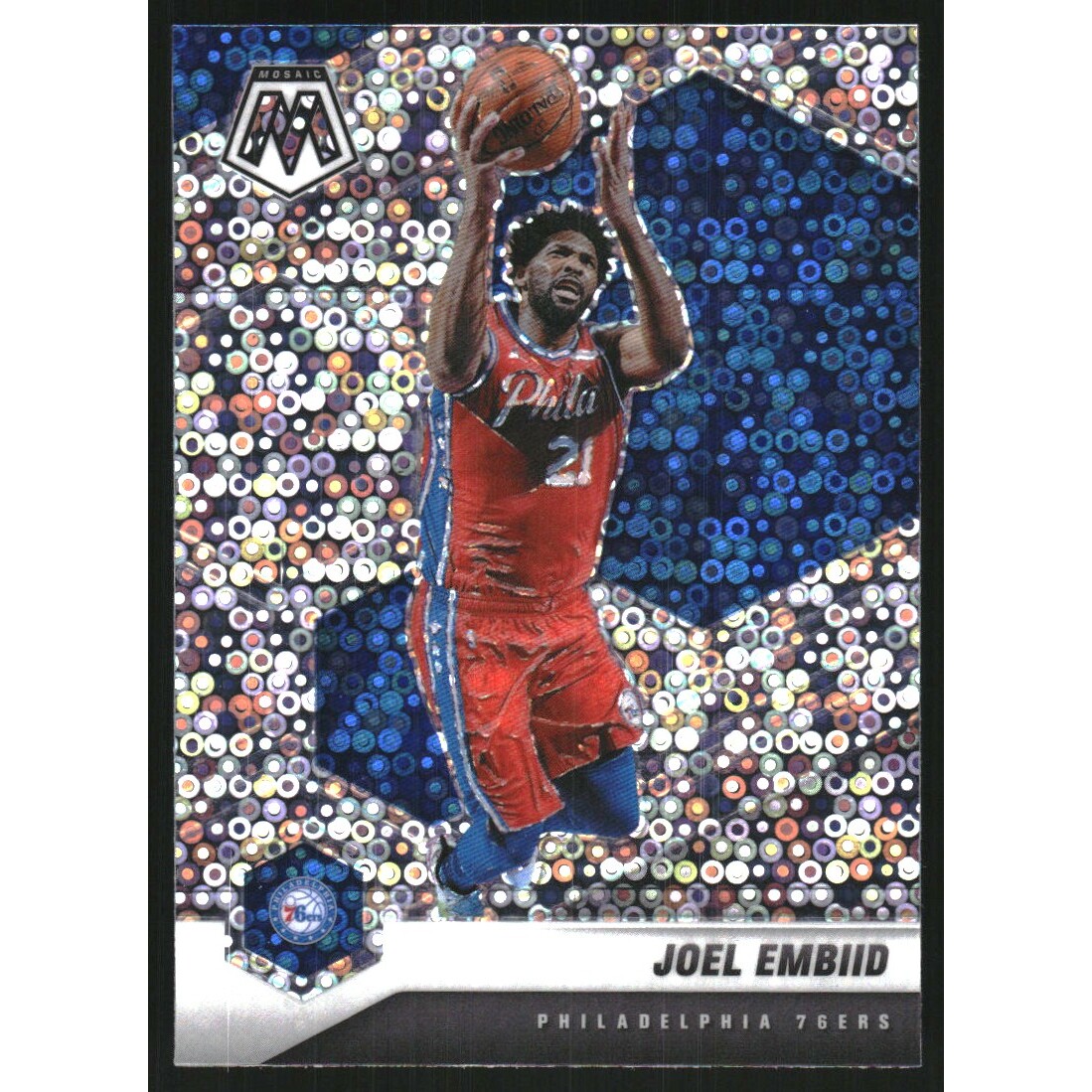 2020-21 Panini Mosaic Mosaic Fast Break Silver #164 Joel Embiid