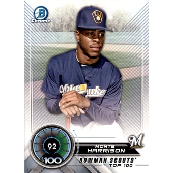 2018 Bowman Chrome 5x7 Scouts Top 100 #BTP92 Monte Harrison