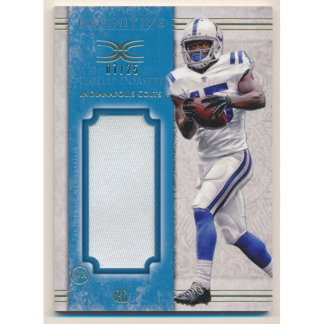 2015 Topps Definitive Collection Jumbo Patch Collection Blue #JPCPD Phillip Dorsett. rookie card picture