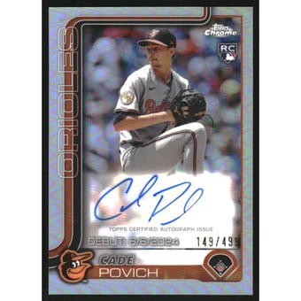 2025 Topps Chrome Update Rookie Debut Autographs Refractors #CRDACP Cade Povich