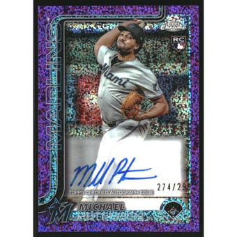 2025 Topps Chrome Rookie Autographs Purple Speckle Refractors #RAVB Valente Bellozo