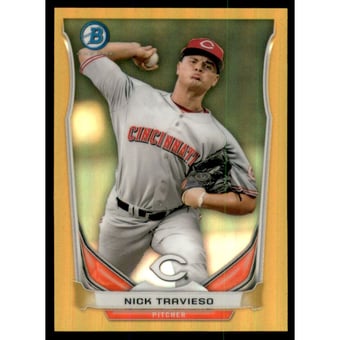 2014 Bowman Chrome Bowman Scout Top 5 Mini Gold Refractors #BMCR5 Nick Travieso