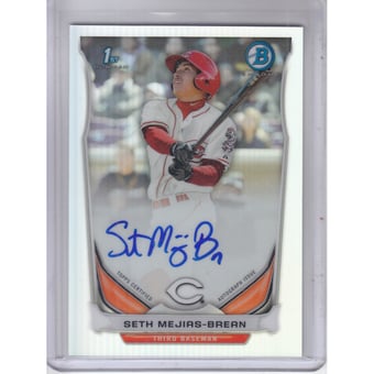 2014 Bowman Chrome Prospect Autographs Refractors #BCAPSMB Seth Mejias-Brean
