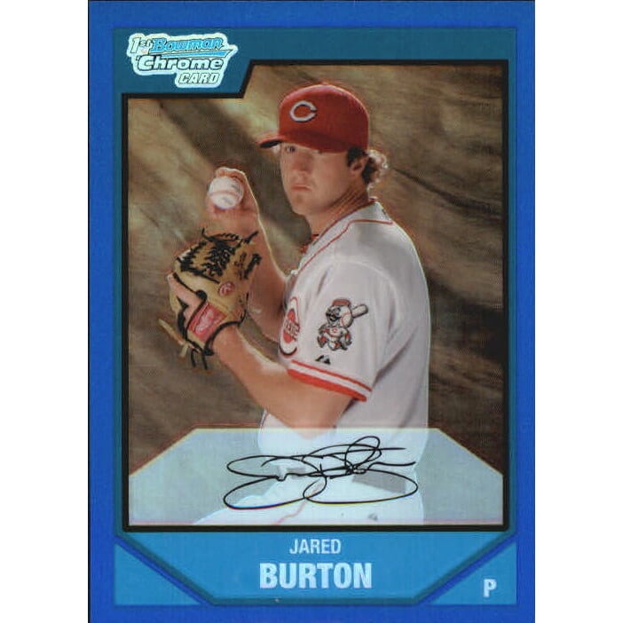 2007 Bowman Chrome Prospects Blue Refractors #BC101 Jared Burton. rookie card picture