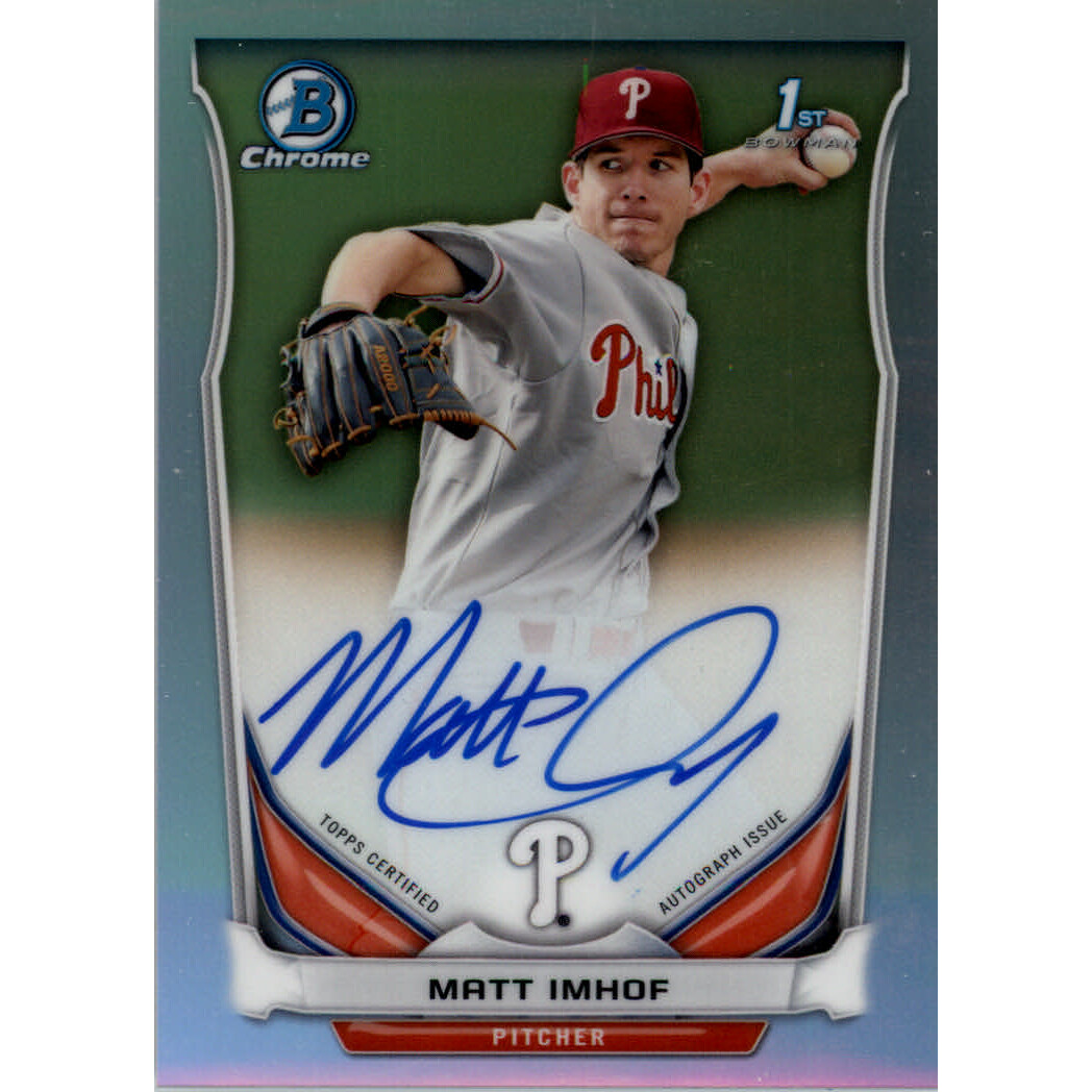 2014 Bowman Chrome Draft Draft Pick Autographs Refractors #BCAMI Matt Imhof