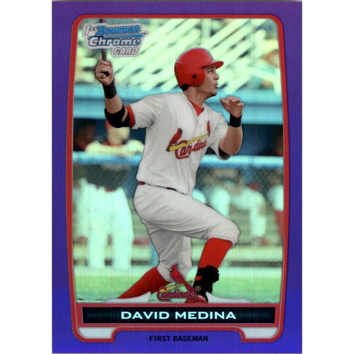 2012 Bowman Chrome Prospects Purple Refractors #BCP61 David Medina. rookie card picture