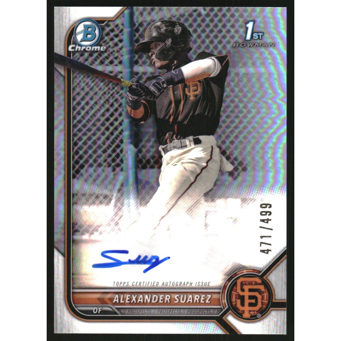 2022 Bowman Chrome Prospect Autographs Refractors #CPAASR Alexander Suarez